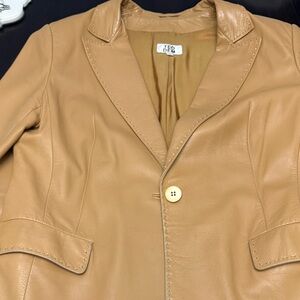Teo Dem Camel Leather Blazer